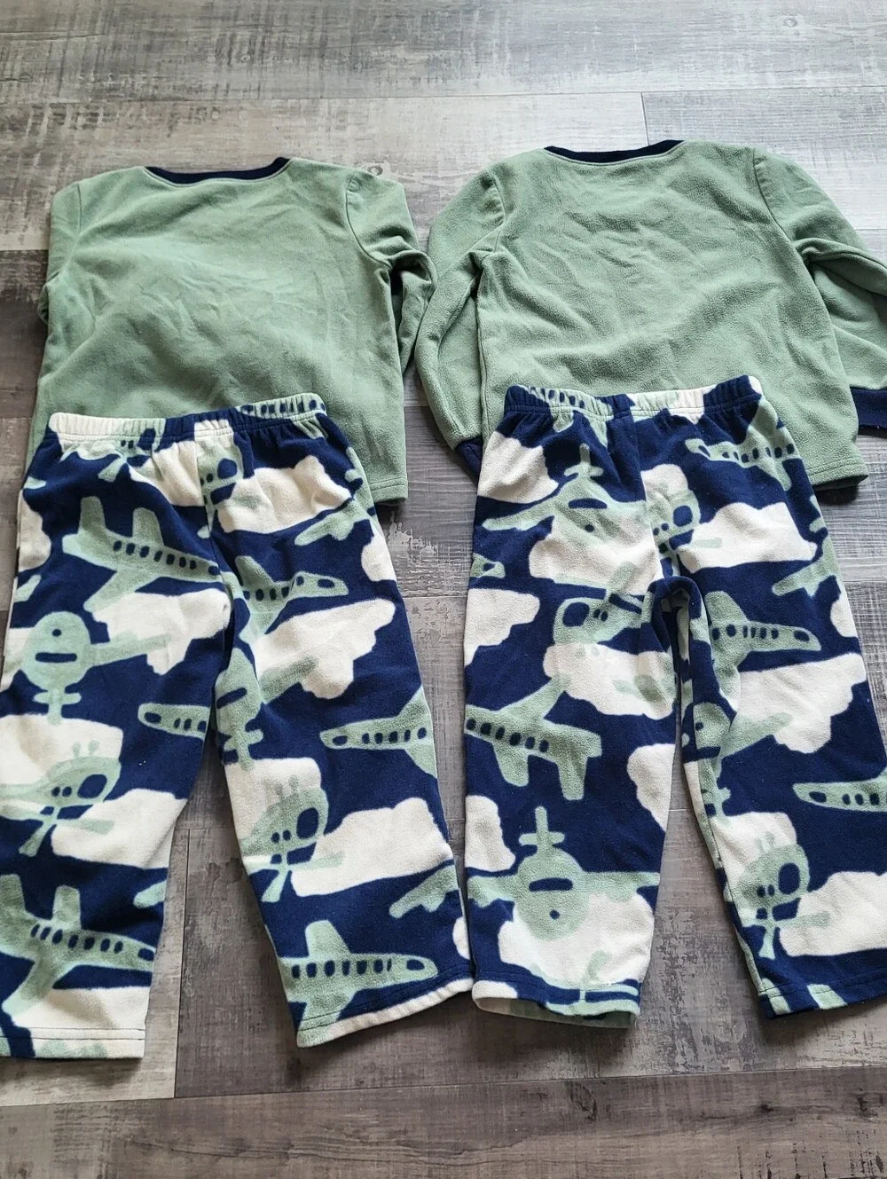 Carter's Fleece Pajama Sets Toddler Boy Size 3T Airplane 2 Sets Twin
